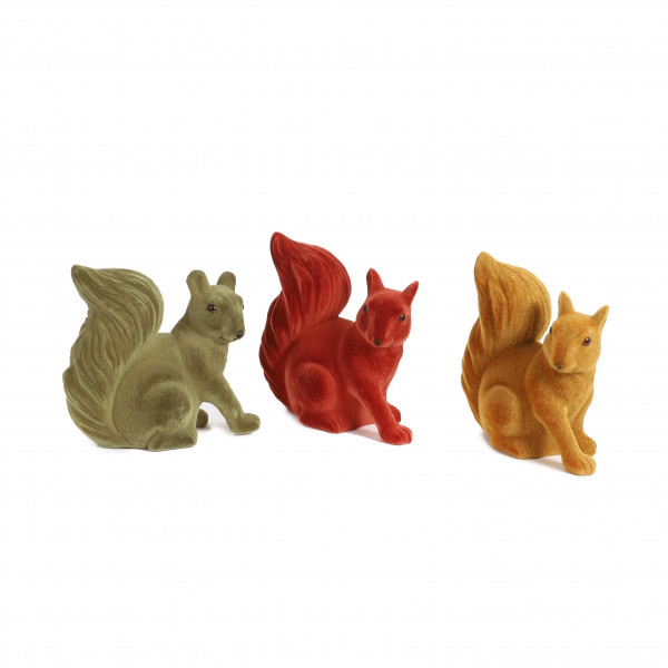 Eichhörnchen Lars , Kunststoff, 19 cm 3 Herbsttöne sort, soft beflockt