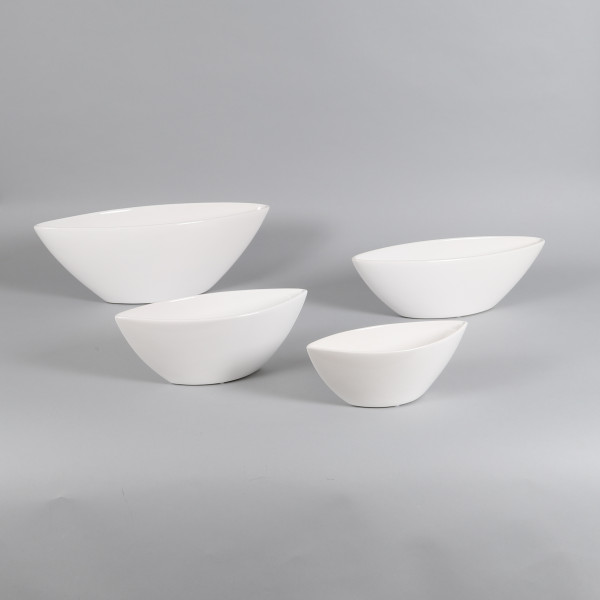 Keramik-Schiffchen Emden, weiß