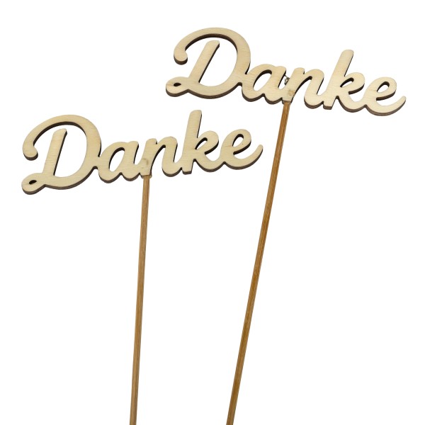 Holz-Stecker mit Text Danke natur Stecker 35cm, natur