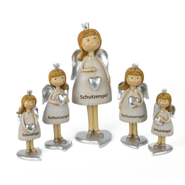 Poly Schutzengel Aniela creme/silber m Herz&Krone