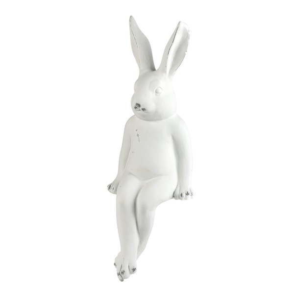 Poly Deko Hase Mr James Kantenhocker weiß, 16x14,5xh39cm