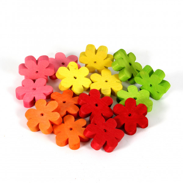 Holz-Blüte 4,5cm, VE=16 Stück im Tray