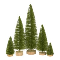 Deko Baum auf Holzfuß, Kunststoff grün-glitter, Höhe Deko Baum auf Holzfuß, Kunststoff grün-glitter, Höhe