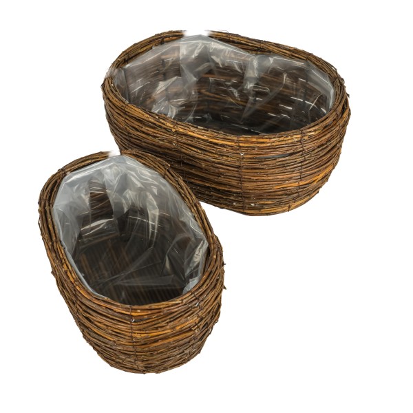 Pflanz Korb oval aus Weinrebe natur