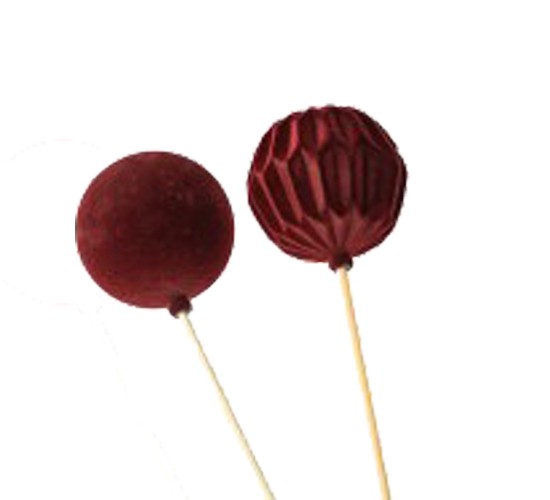 Kunststoff-Kugel 2 Modelle sortiert beflockt, dunkel rot Stecker 35 cm