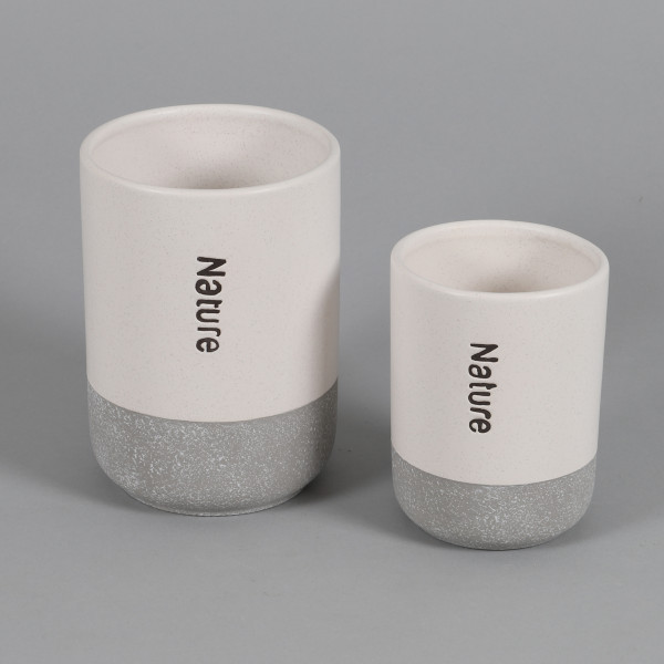 Keramik-Vase Nature, weiß-grau