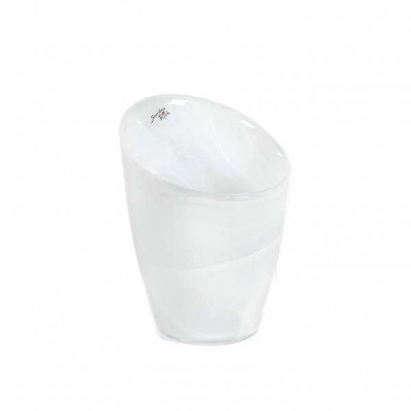 ALABASTER Vase H 18 cm D 15 cm creme
