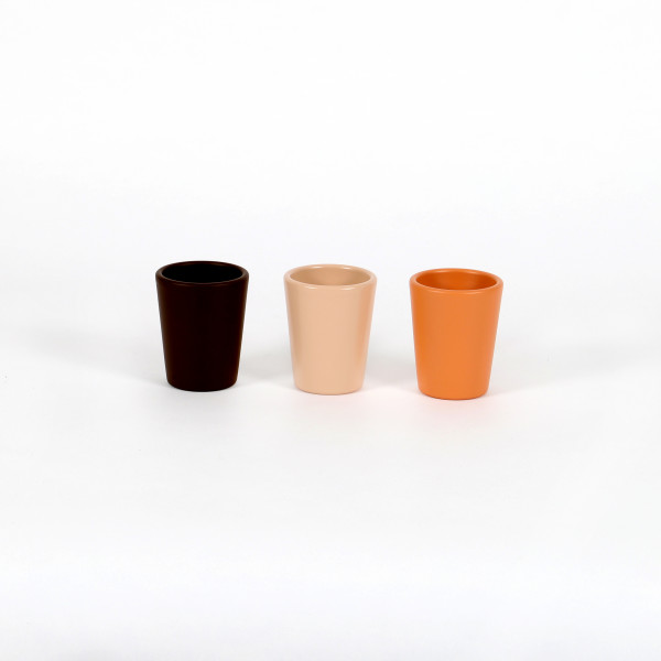 Keramik-Vase mini 7cm, 3 Farb.sort. Toscana,Schoko,Ivory matt