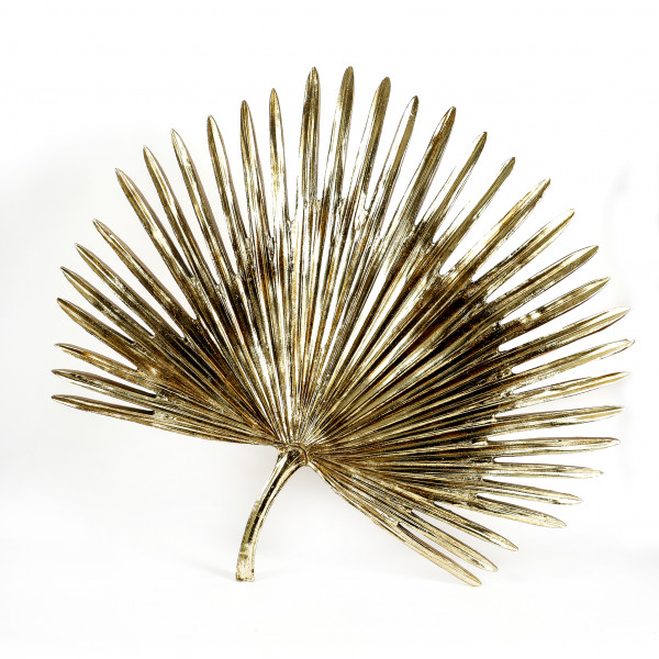 Tropical Palm leaf, Poly, Wand-Deko gold, 93x84 cm