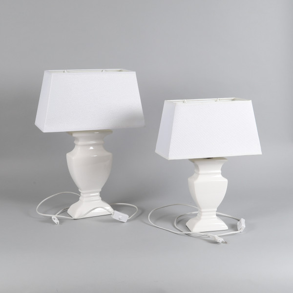 Keramik-Lampe Emden,weiß