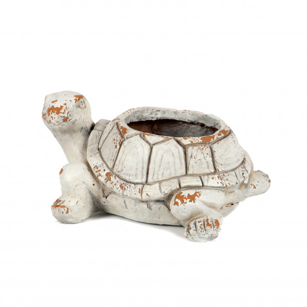 Magnesia Pflanz-Schildkröte, 37x29xh19cm weiß antik