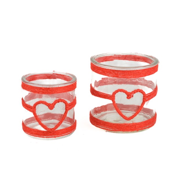 Glas-Topf mit Herz in rot