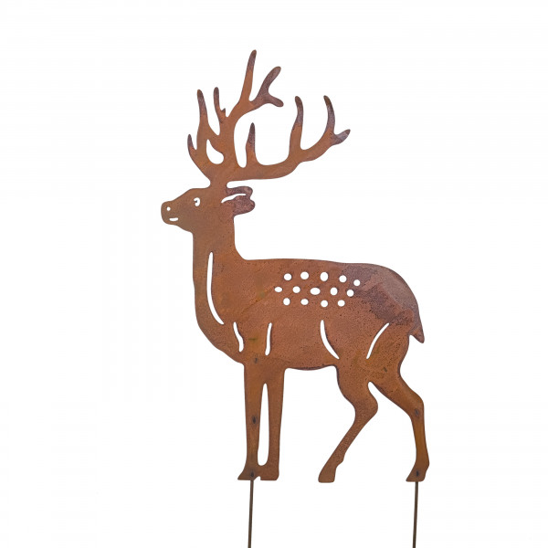 Hirsch Bambi zum stecken D 32 cm H 65 cm rost