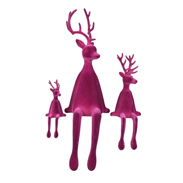 Hirsch,Kantenhocker, erika, beflockt