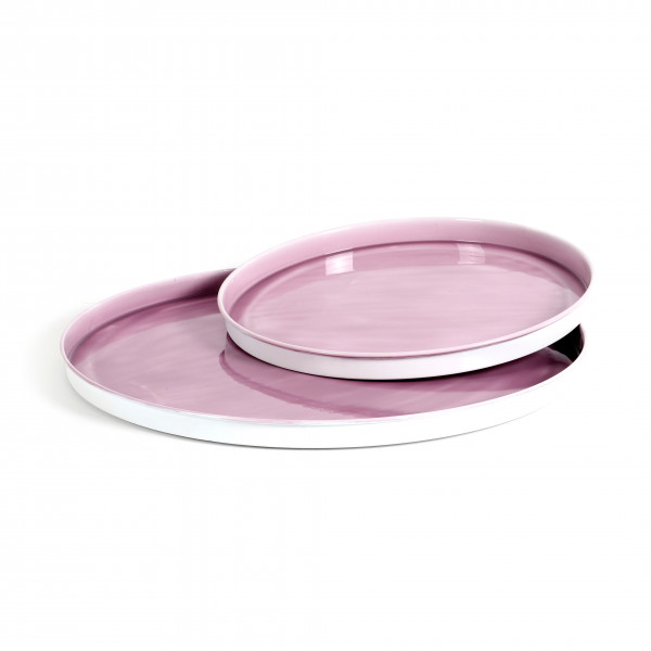 Teller Limoges Metall,Emaillelack, mauve