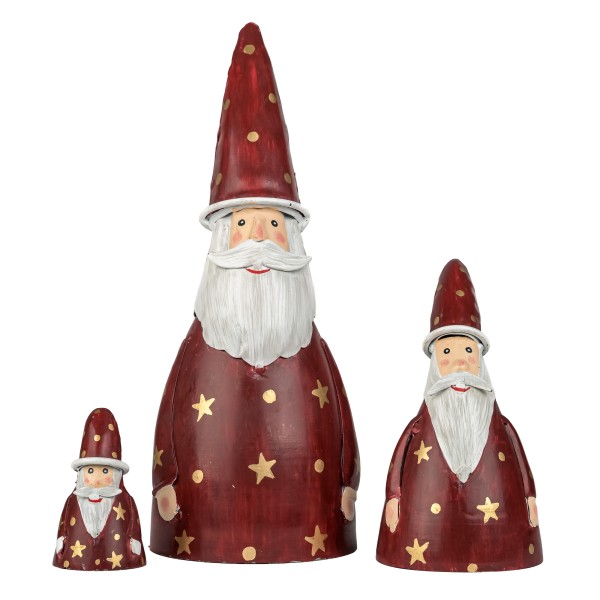 Metall-Santa Tomte mit Sternen