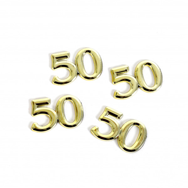 Streuteile Zahl 50 gold Blt. x 4 Stück