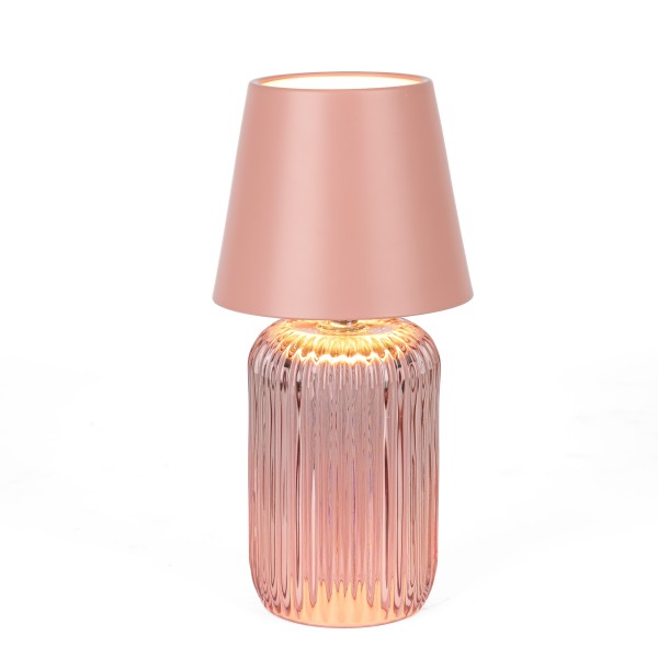 Led Tischlampe rosa mit Touchfunktion Recharge Anschluss 11x22,5 cm