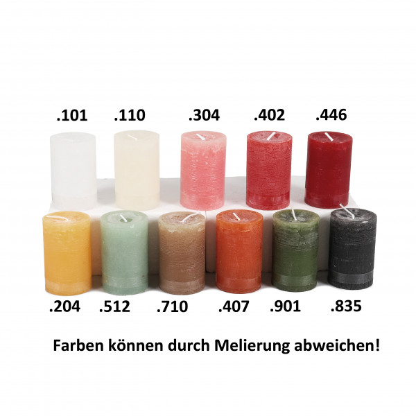 Stumpenkerze, 100X78 mm rauhe Oberfläche Marble durchgefärbt Kt. x 8 Stück