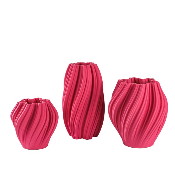 Keramik Vase Marbella gedreht,3D print -verfahren,matt-pink