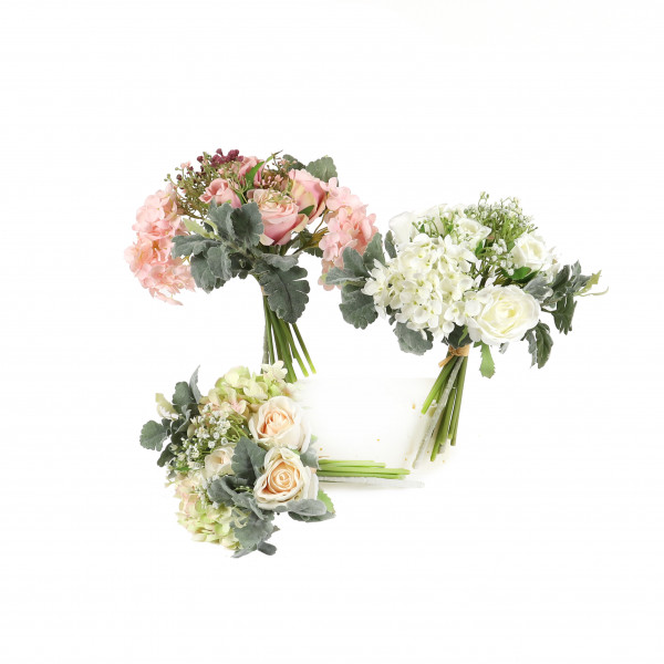 Hortensie-/Rosen-/Gypso-Bouquet x 12 29 cm