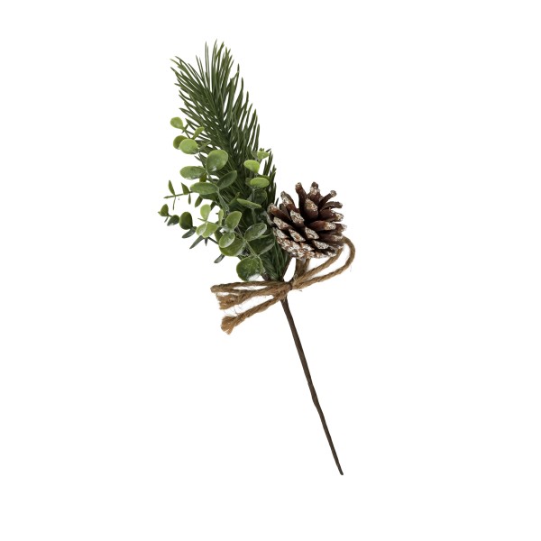 Tannen-Bouquet mit Zapfen gekälkt Länge 33 cm