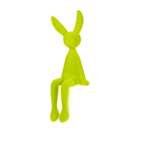 Hase Eddie , Kantenhocker, Kunststoff hellgrün, H29cm, beflockt 5mm