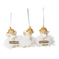 Poly/Plüsch Schutzengel Talia Hänger weiß, 3 Mod sort, 5,5x5x11,5 cm Poly/Plüsch Schutzengel Talia Hänger weiß, 3 Mod sort, 5,5x5x11,5 cm