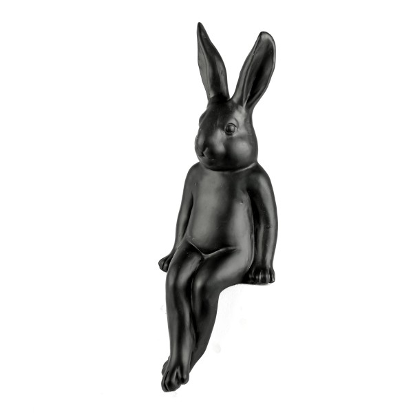 Poly Deko Hase Mr James Kantenhocker schwarz, 16x14,5xh39cm