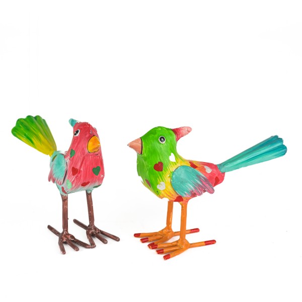 Metall-Vogel schmall,10x4x8cm,stehend, 2Farben sort