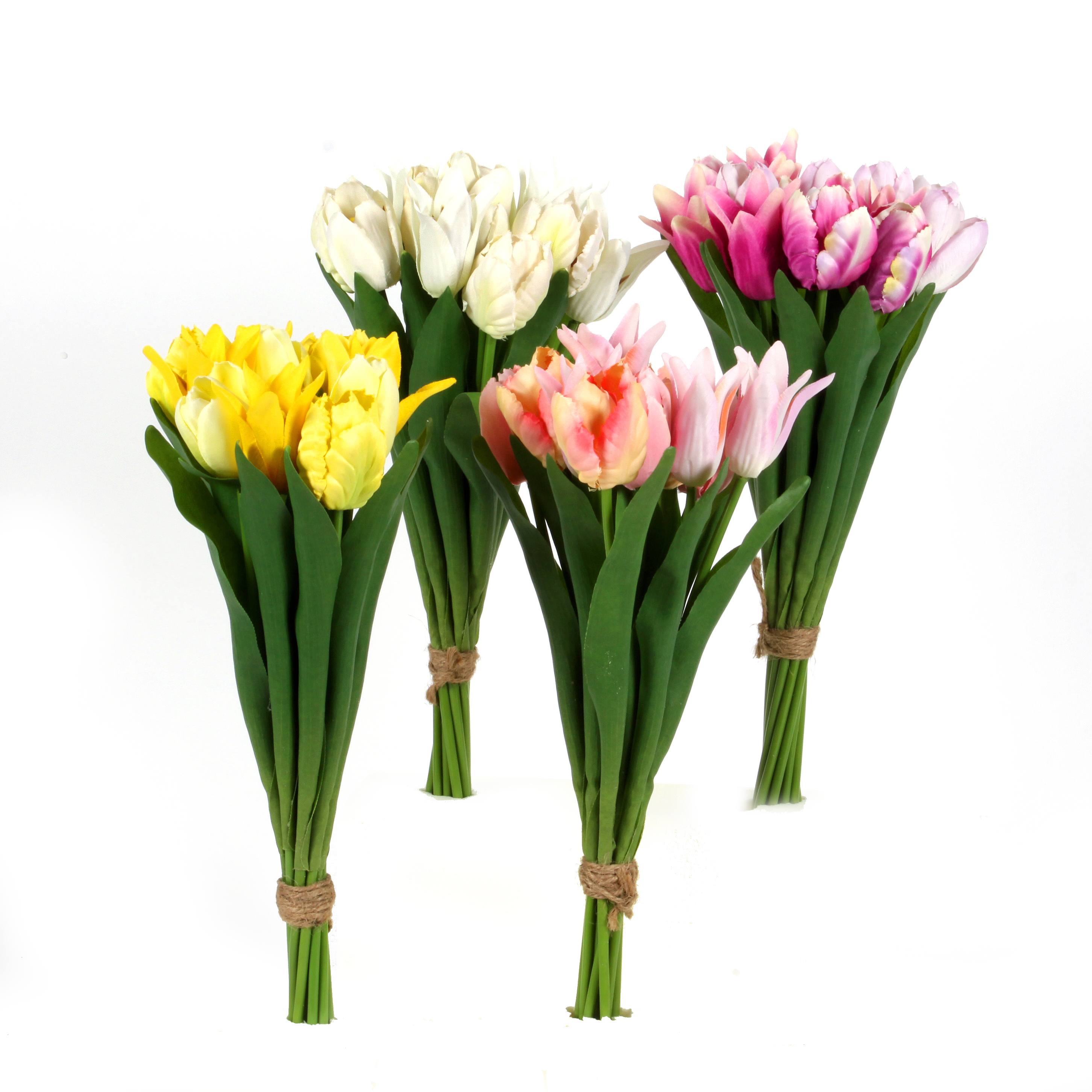 Tulpe, 34cm, mit Blatt, purpur Seidenblumen Naturgetreue Pflanzen