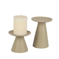 Keramik Kerzen-Leuchter Pisa taupe Keramik Kerzen-Leuchter Pisa taupe