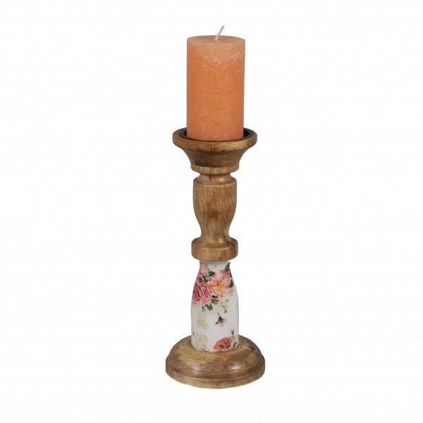 Kerzenleuchter Wildrose , 31x13x13 cm 85mm Kerzenteller