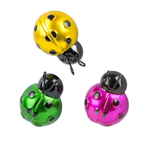 Metall Deko Marienkäfer Lilly m Magnet 3 Farben sort, 5,5x3x7,5 cm
