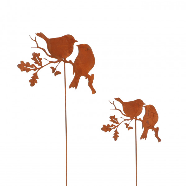 Rost - Stecker, Vogelpaar auf Blätter- Ast