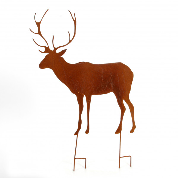 Gartenstecker Hirsch Metall,ro st, 58x53x73 cm
