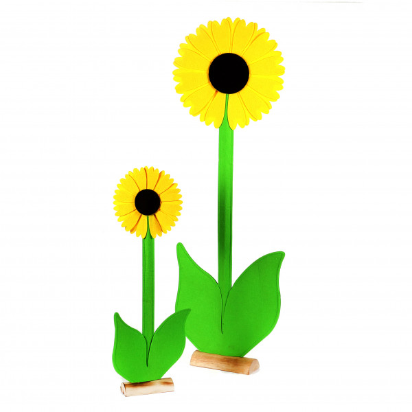 Sonnenblume auf Holzbase,Filz