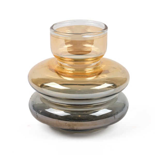 Glas Vase, 11x12cm, bauchig mFarbverlauf