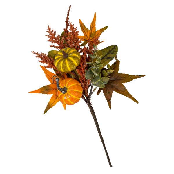 Herbst-Blätter&Kürbis Bouquet orange/ gelb/bordo, Länge 40 cm