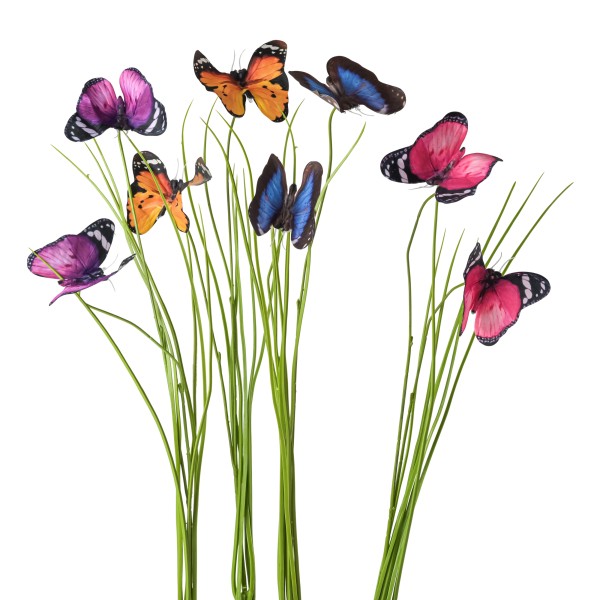 Gras mit Schmetterling, 60 cm, 4 Farben sort.