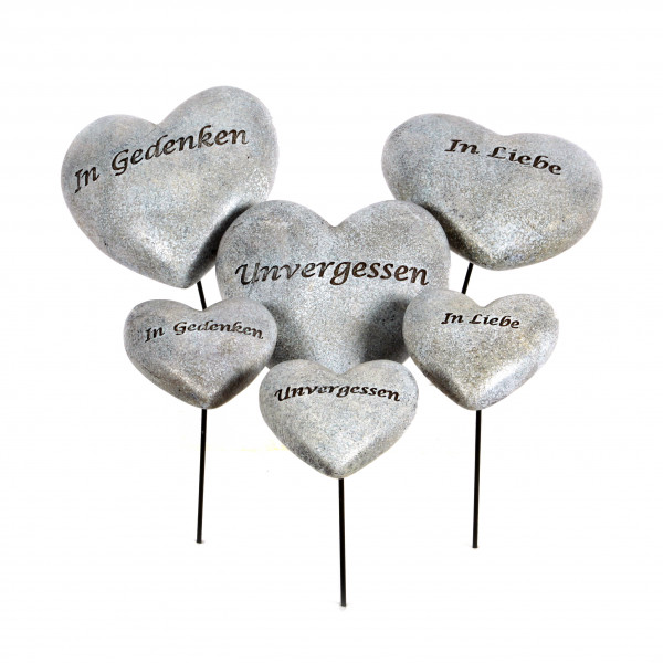 Poly Herz m.Trauer-Sprüchen, 3Mod., m.Stecker