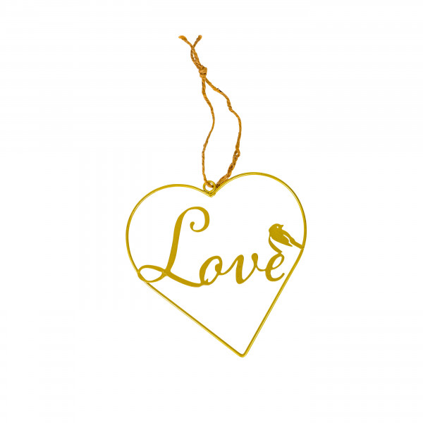 Metall-Herz-Hänger ''Love'' 20 cm gold lackiert