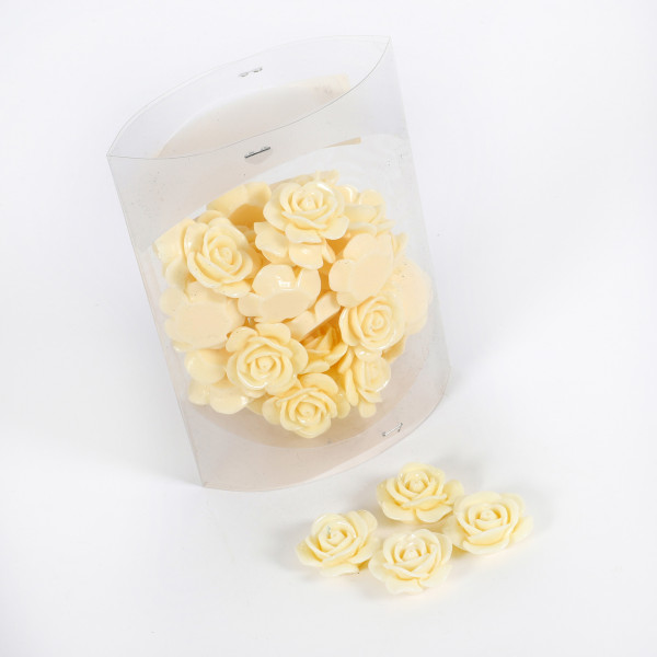 Acrylrose Pure Love D3cm, 40 Stk/Box, creme