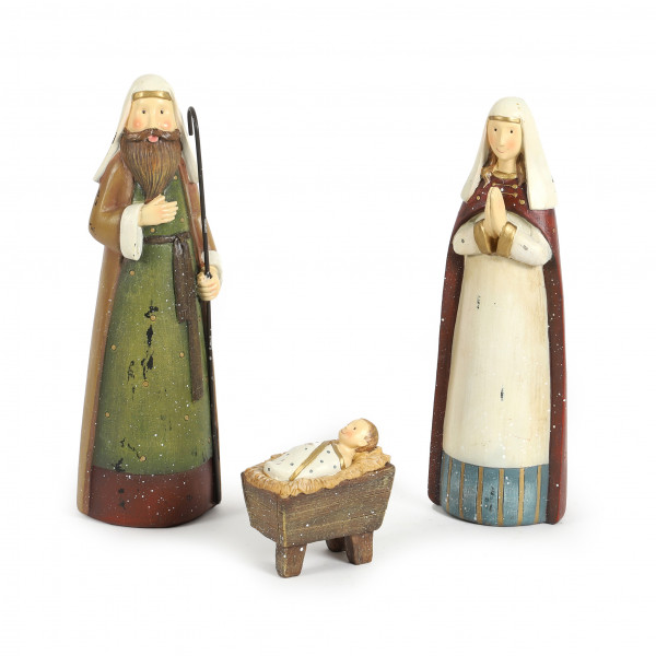 Krippenset, traditionell 3teilig 9x8.4xh.27 cm