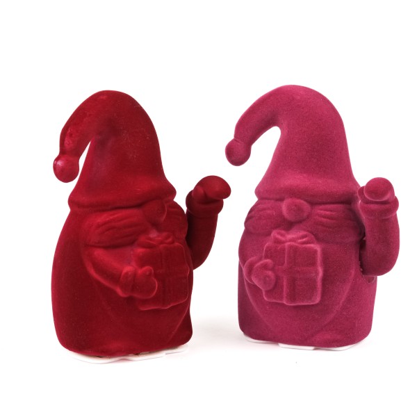 Winke-Niko,beflockt,Kunststoff,19x12x9cm 2 Farben sort.,burgund,ex.1xAA Batt.
