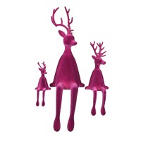 Hirsch,Kantenhocker, erika, beflockt Hirsch,Kantenhocker, erika, beflockt