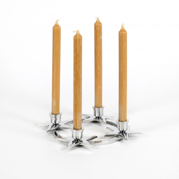 Tischdeko Kerzenkranz Aluminium 19x27 cm f. 4 Spitzkerzen
