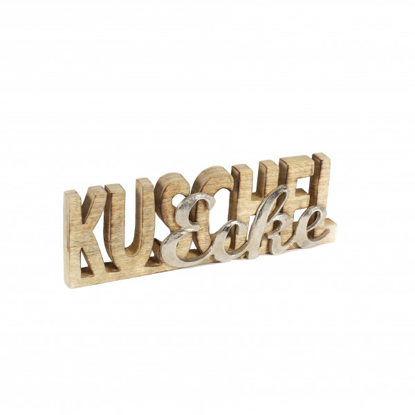 Schriftzug Kuschelecke, Holz/Metall