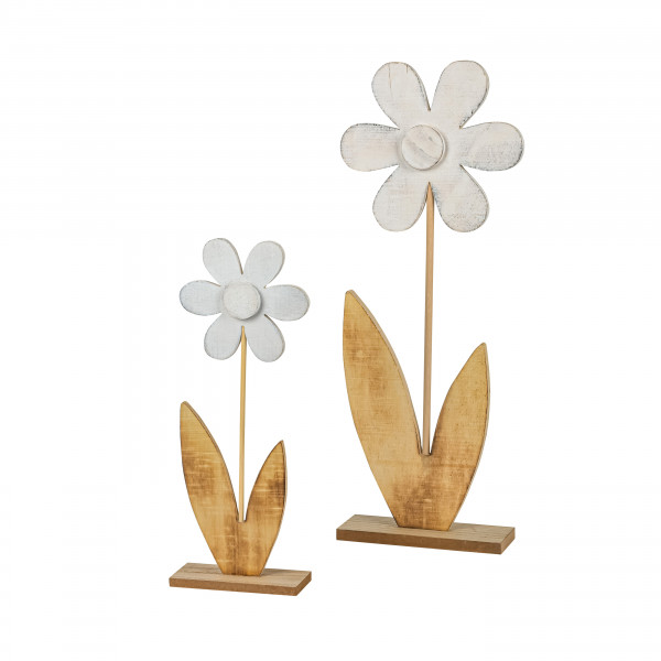 Blume, Holz, z.stellen, natur-weiß