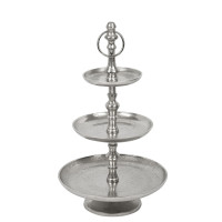 Aluguss Etagere mit 3 Böden, silber H48cm Aluguss Etagere mit 3 Böden, silber H48cm